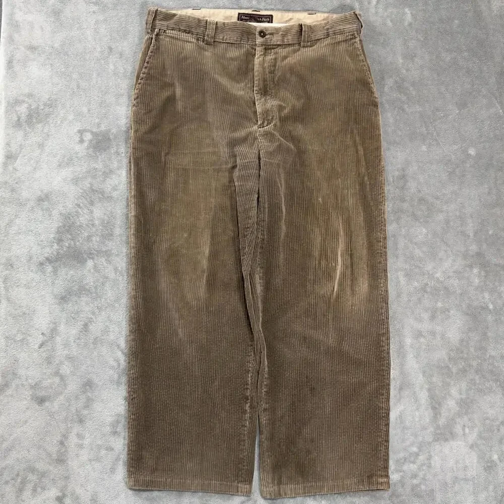 Vintage Abercrombie Fitch Pants‎ Mens 36x30 Baggy Corduroy Brown Skater Y2K Wide